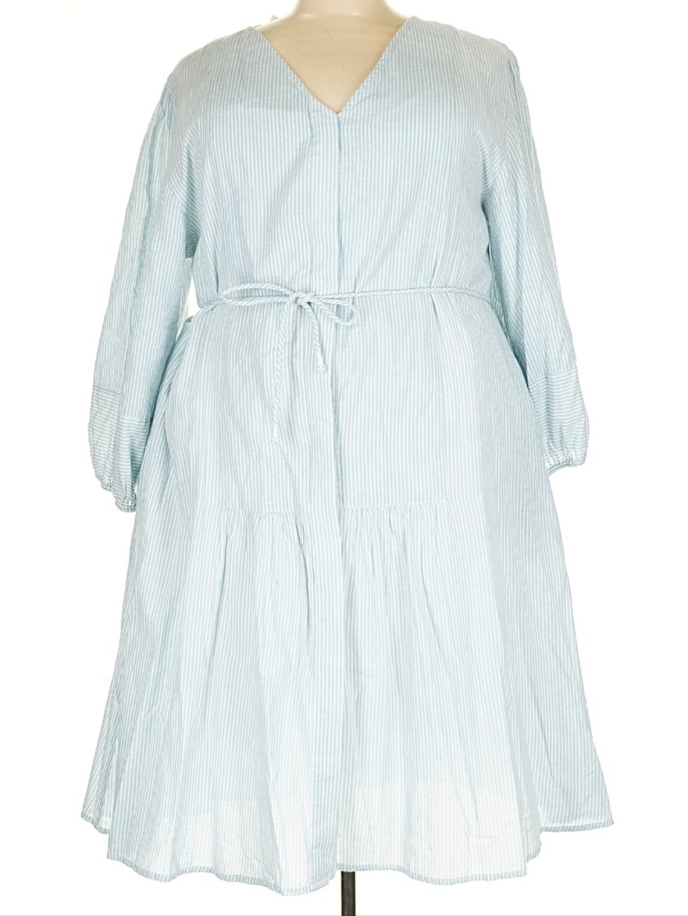 Apiece Apart Light Blue and White Striped Top (22) FLAWED